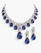 Royal Blue Stone Jewelry Set – Elegant Party Wear Necklace Set